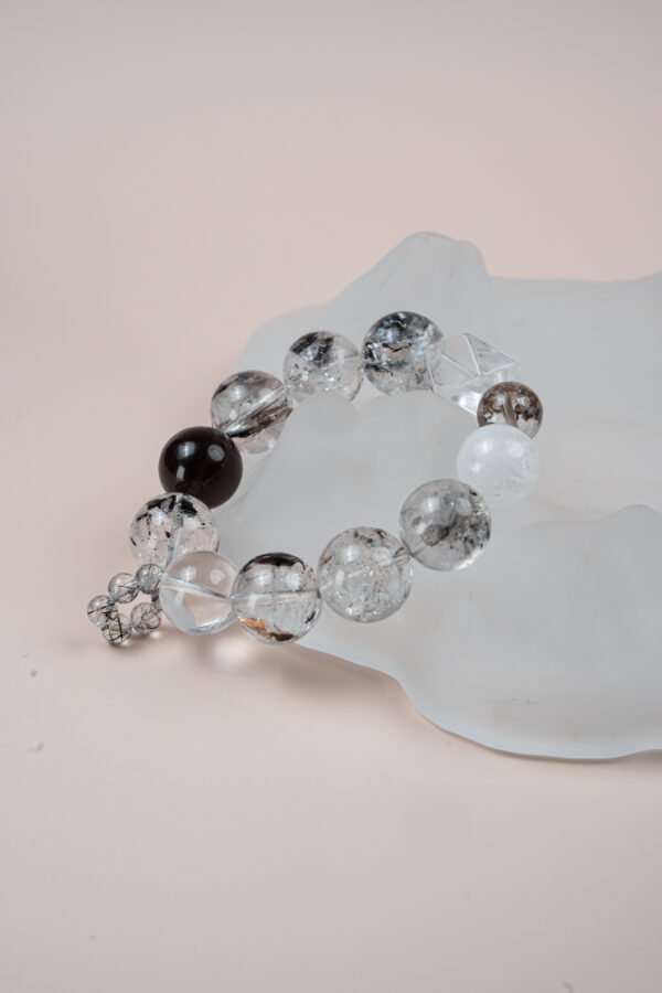 Fengshui Energy Plain white ink-wash Brgcelet