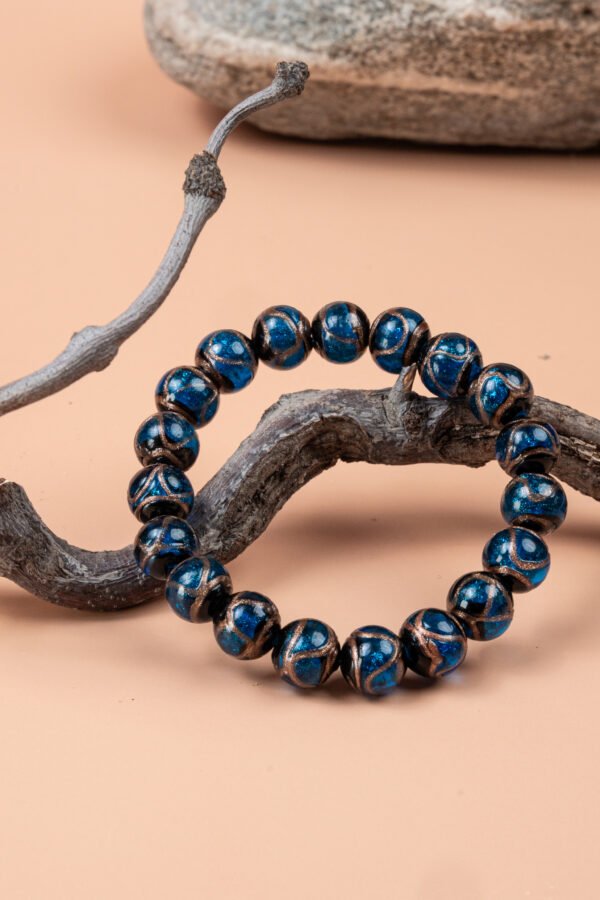 Fengshui Energy Blue Incense Ash Glazed Bracelet Brgcelet