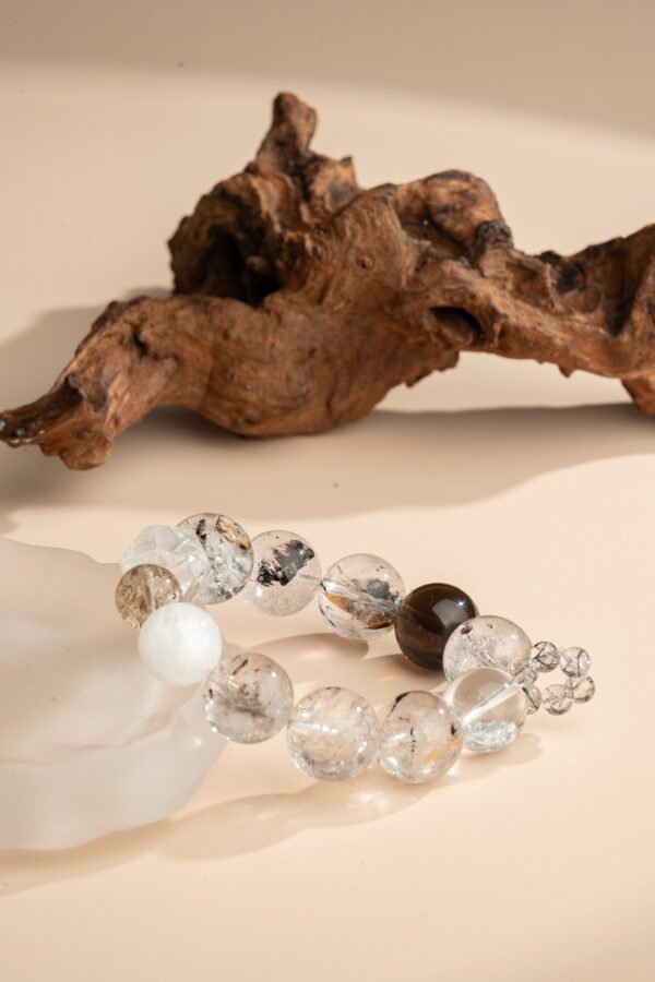 Fengshui Energy Plain white ink-wash Brgcelet