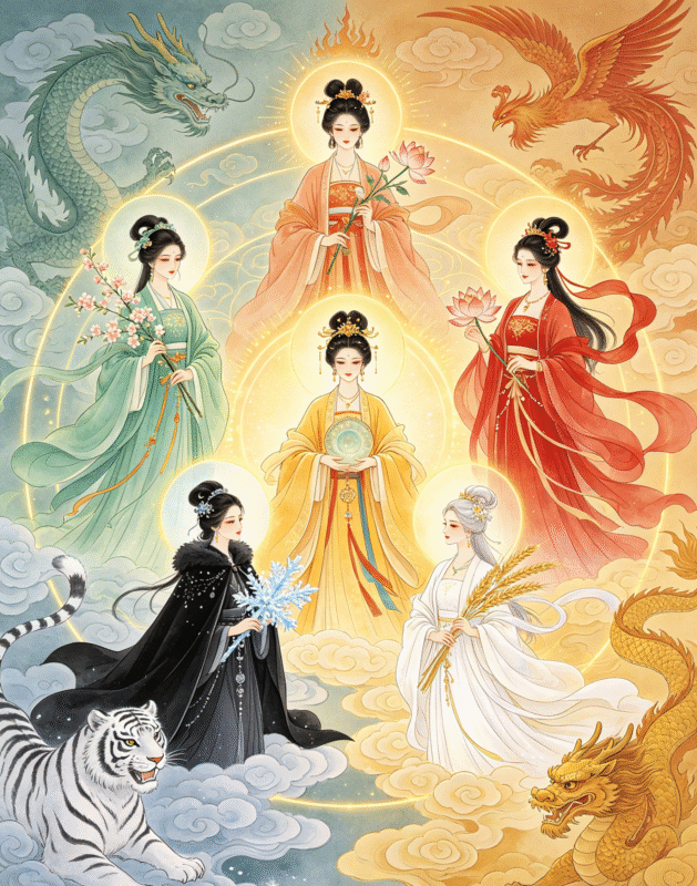The Goddesses of the Five Directions