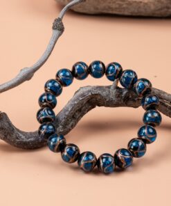 Fengshui Energy Blue Incense Ash Glazed Bracelet Bracelet — Product Image 2