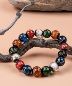 Fengshui Energy Five-colored incense ash glass Bracelet — Product Image 2