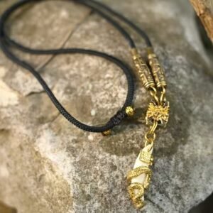Golden Snake & Fang Pendant