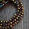Golden Lightning Wood Taoist Prayer Beads