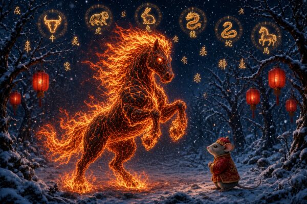 Chinese zodiac Rat facing the Fire Horse in 2026