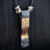 Mountain Spirit (Shangui Thunder Decree) 999 Silver Pendant — long rectangular pendant showing a yellow central inscription