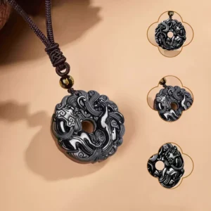 Pixiu Jade Pendant in Black