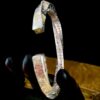 Thunder Ancestor Ten-Character Scripture 999 Silver & Gold Bracelet — open cuff displayed vertically